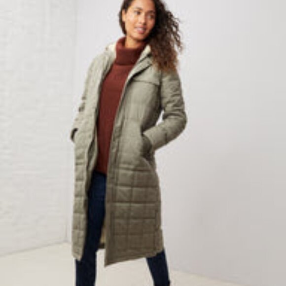UpWest M Convertible Sherpa-Lined Parka Jacket Sage Green Ash Long Vest Hooded - Picture 9 of 11